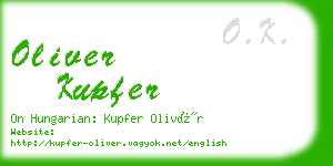 oliver kupfer business card